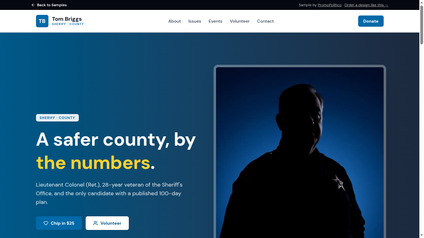 Sheriff Candidate Tom Briggs website preview